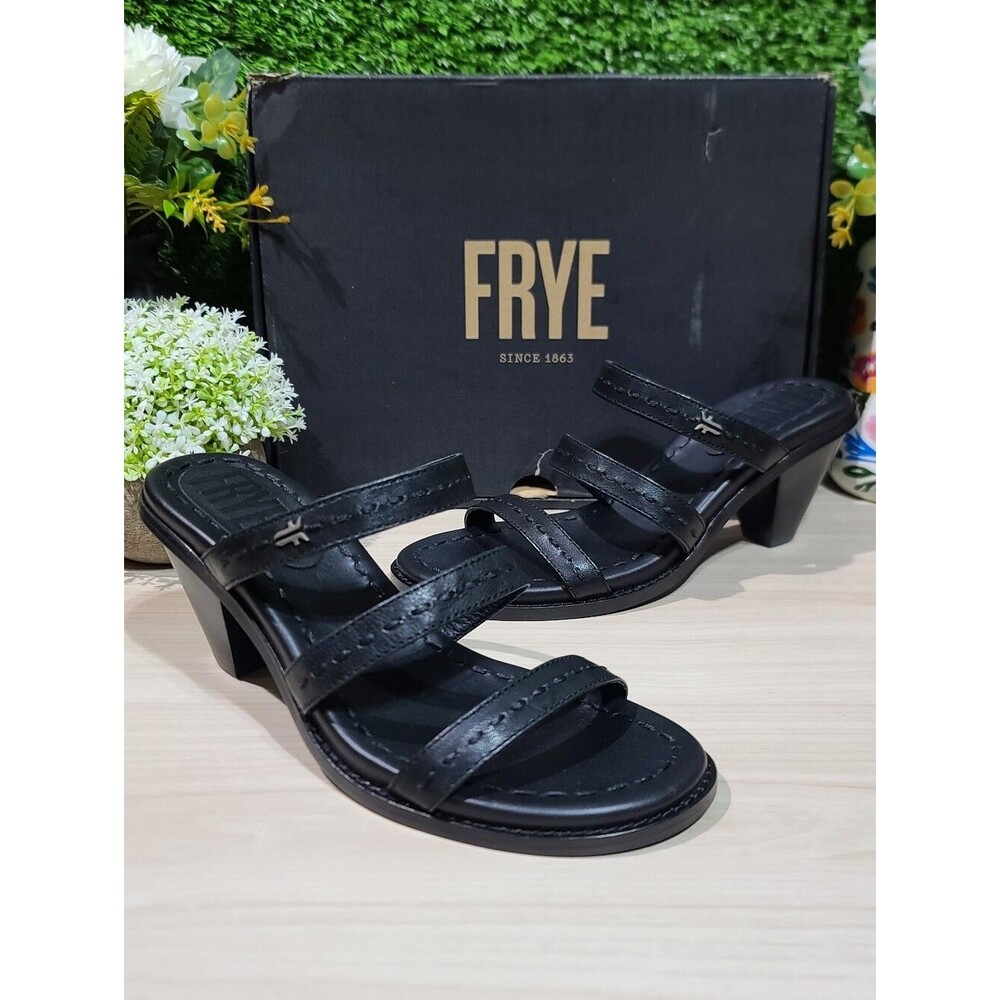 Frye Estelle Strappy Slid Black Sandals - US Women's 7 New